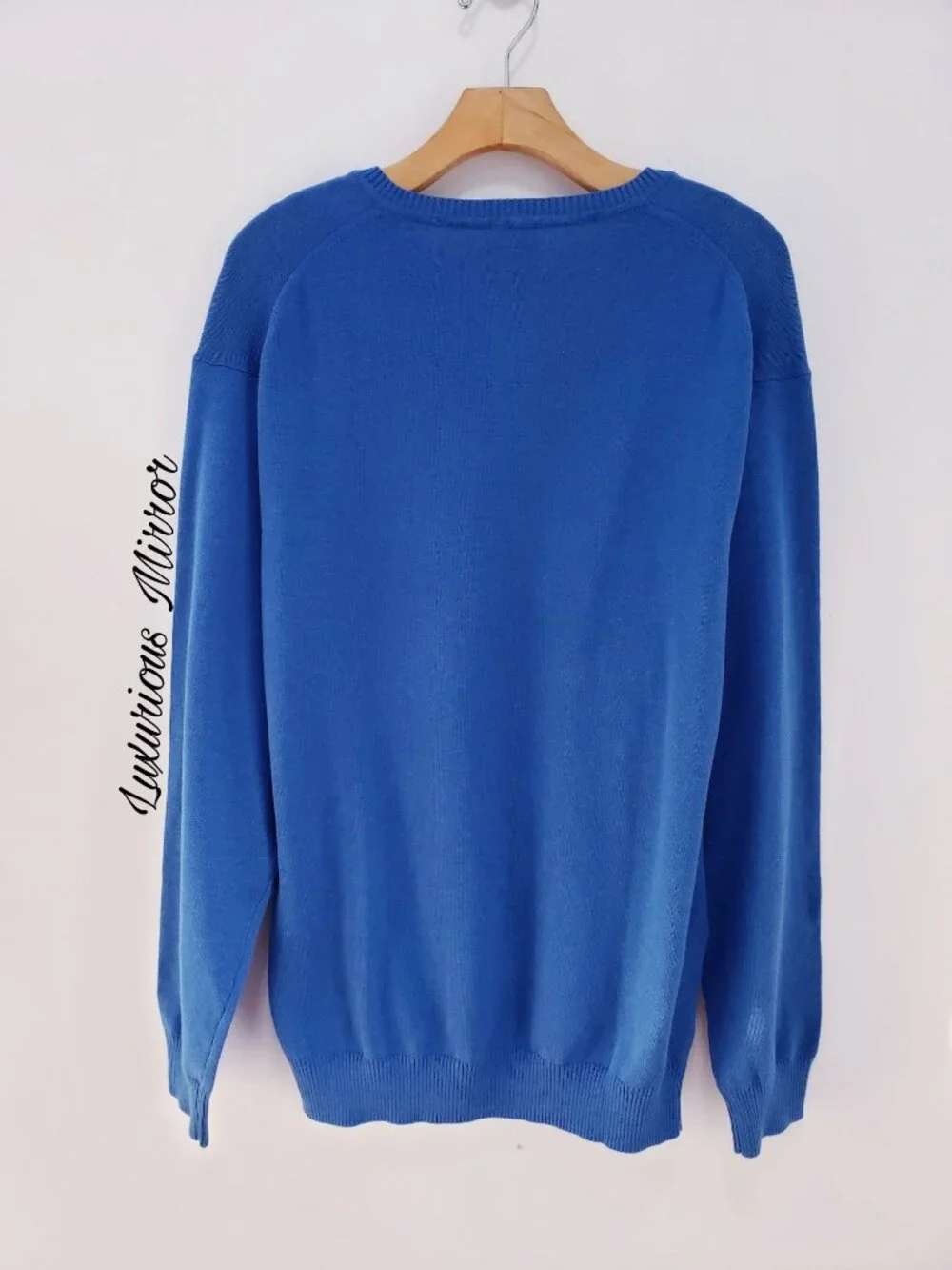 Jos A Bank Pima Cotton V-Neck Stretch Pullover Sweater Blue Men's Sz XXL NEW